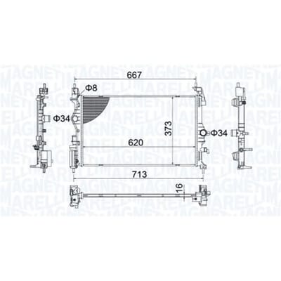Radiator, motorkoeling MAGNETI MARELLI 350213206800