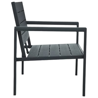 vidaXL - Tuinbank - hout-look - 120 - cm - HDPE - grijs
