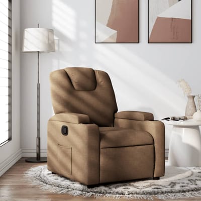 vidaXL - Fauteuil - verstelbaar - stof - bruin