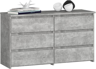 Ladekast CL100 met 6 Lades / AKORD Furniture Factory / Beton Grijs / 100 x 57 x 35 cm