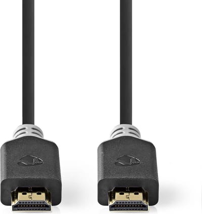 Nedis Premium High Speed ​​HDMI-Kabel met Ethernet - HDMI Connector - HDMI Connector - 4K@60Hz - 18 Gbps - 1.00 m - Rond - PVC - Antraciet - Window Box