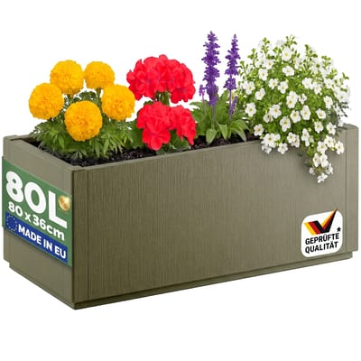 Casaria Plantenbak - Vorstbestendig Drainagesysteem 80l - Groen