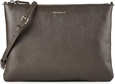 COCCINELLE Leren schoudertas Best Crossbody Bag Fango donkergroen