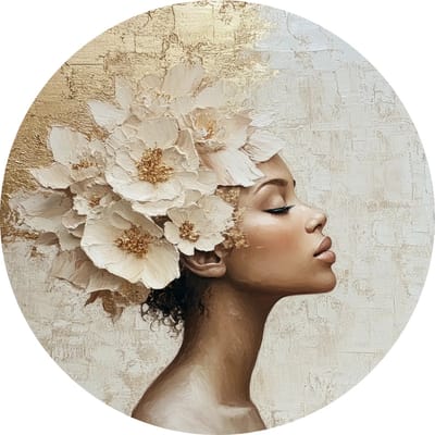 Floral Dreams in Golden Light - Ø120 cm