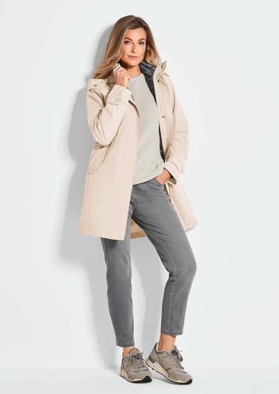 3-in-1-jas met uitneembaar doorgestikt vest - steengrijs - Gr. 40 van Goldner Fashion