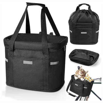 Florixa® Hondenfietsmand - Fietstas Hond - Hondenfietsmand Afneembaar - Zwart -23cm x 34cm x 25m
