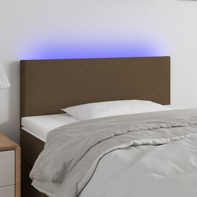 vidaXL - Hoofdbord - LED - 90x5x78/88 - cm - stof - donkerbruin