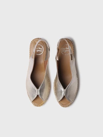 Espadrille met peeptoe-sleehak | LAILA-P