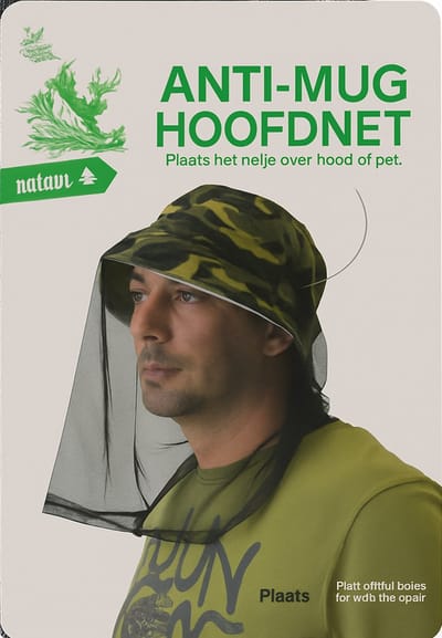 Bon Voyage | Anti mug hoofdnet | Insecten werend | Kamperen