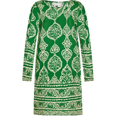 usha Jurk Dames groene crème