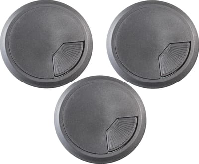 AMIG Kabeldoorvoer Bureau 60mm Zwart - Verstelbare Kabeldoorvoering Set 3 Stuks - Bureaugaten voor Kabelmanagement