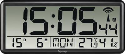 Hama "Jumbo" - clock - electronic - desktop wall mountable - black