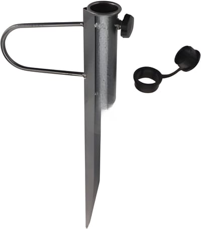 Redcliffs Parasolharing - 42 x 17 cm - antraciet - metaal - parasolhouder - grondpen - geschikt voor 35 mm