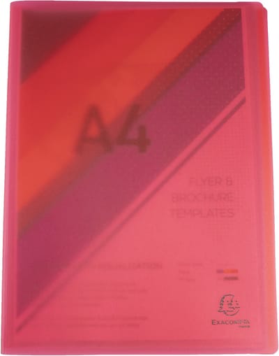 Exacompta 12x Chromaline showalbum met vaste rug PP - 30 tassen - 60 zichten - A4 - Rood - 85365E