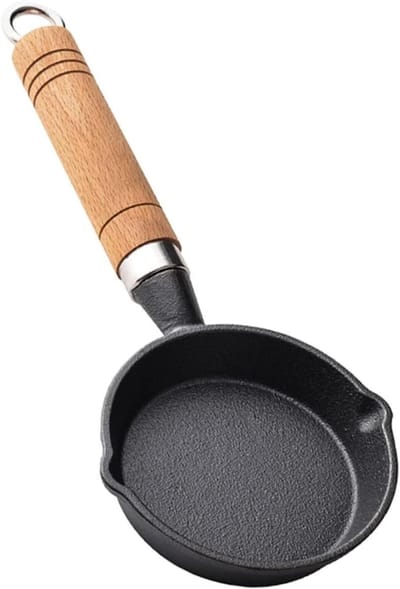 Gietijzeren Koekenpan - Mini Koekenpan - Ontbijt Maken - Anti-aanbaklaag - 10cm - Zwart