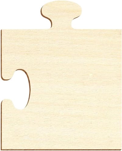 Houten Puzzelstuk - Legpuzzel Onderdeel Knutselhout - Decoreren en Knutselen - Gelaserd Multiplex - 35 x 35 cm - Natuurlijk Hout