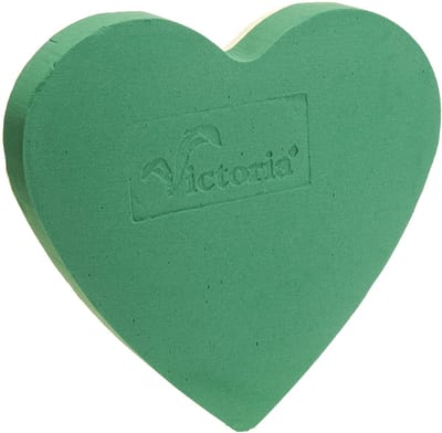 Romantisch steekschuim hart 30cm steekschuim groen 2 stuks, 2 Stück