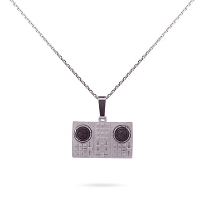 Pinchme Charms - DJ Booth klein – Voor ritme, drive & creativiteit - Echt zilver - Handgemaakt in Nederland - Luxe cadeauverpakking - Ketting Sieraden