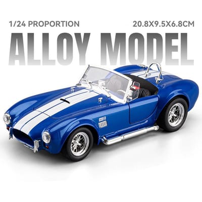 1:24 Shelby Ac Cobra Gt500 Modèle de Voiture Jouet Carrosserie en Alliage Musique Lumière Amortisseur Modèles de Voitures de Course Pour Cadeaux d'Enfants