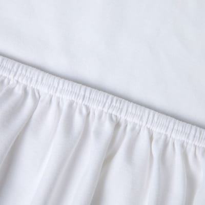 Kayori Edo Hoeslaken Katoensatijn - 90x210-220cm - Matrasdikte 35cm - Rondom Elastiek - Biologisch Katoen - Wit