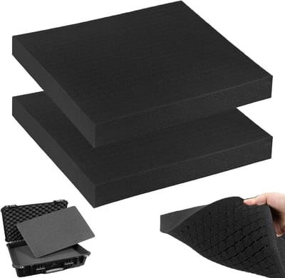 SnelShoppen - Grid Foam 2 Pack 400 x 300 x 50 mm - Foam Padding voor Tools, Shock-absorberend, Voor DIY Packaging, Zwart