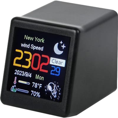 KZQ Smart Weerstation Klok Mini Draadloos Wifi Weerstation Desktop Ornament Eenvoudig Te Installeren