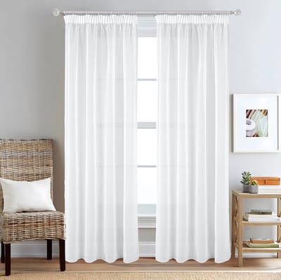 SB Line Transparante Vitrage Gordijn – 140 x 260 cm – Met Plooiband – Wit