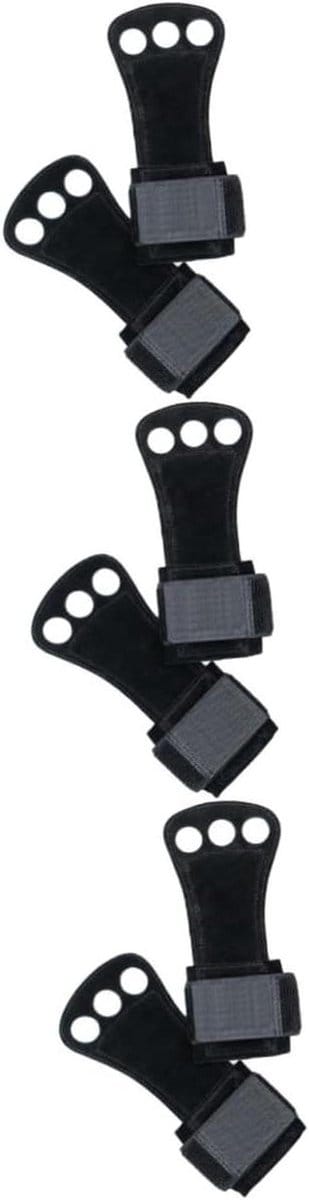 Fitness Handschoenen - Trainingshandschoenen Gewichtheffen - Kracht Training - Gewatteerde Handpalmen - 3 Paar - Zwart