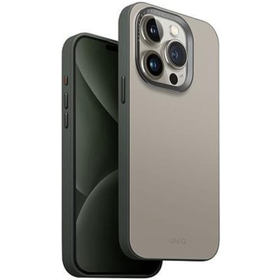 Coque de chargement UNIQ Lyden DS pour iPhone 15 Pro 6.1  Magclick beige-vert/vert lichen ivoire