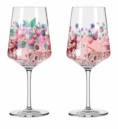 Ritzenhoff Cocktailglazen - Fruitig Bloesem Design - 2 Stuks - Kristalglas - 544 ml - Voor Gin-Tonic, Aperol Spritz, Wijn en Meer - Geschikt voor de Vaatwasser
