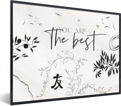 Fotolijst incl. Poster - BFF - You are the best - Vrienden - Quotes - Vriendschap - Spreuken - 40x30 cm - Posterlijst
