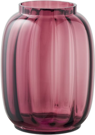 Lykke vaas mondgeblazen glas smoked Rood.