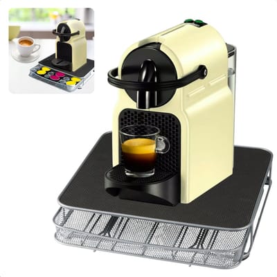 Cheqo® Capsulehouder voor Nespresso Capsules - Koffiecups Houder - Koffiecuphouder Metaal - Antislip Standaard - Zwart/Zilver