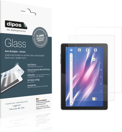 dipos – 2x Matte Pantserfolie geschikt voor Logicom Tab Link 4G 104 | 9H Screenprotector