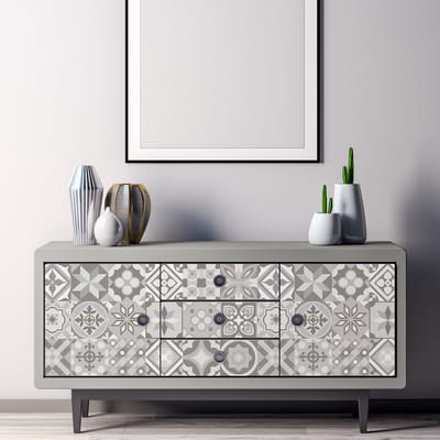 Decoratieve meubelstickers - 24 authentieke DANIA cementtegel meubelstickers - 24 stickers 20x20cm