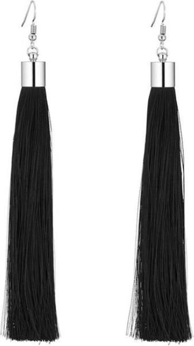 Fako Bijoux® - Oorbellen - Kwast XL - Costa - Zwart