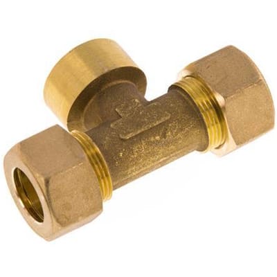G 3/4'' x 18mm Messing T-stuk Knelfitting 67 Bar DIN EN 1254-2 - FL3T-FO-B-034G-18