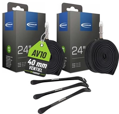 2-delige set fietsbinnenband AV10 40 mm voor 24 inch (40/62-507) met bandenlichters