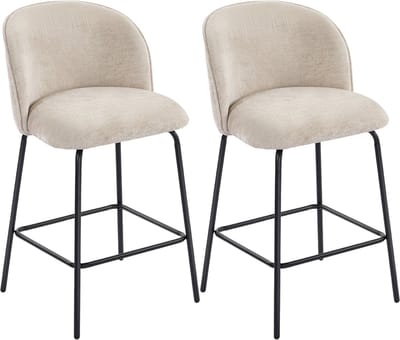 HOMCOM Barkruk Polyester, Staal 55L x 50B x 93H cm Beige