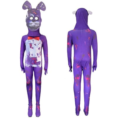 Costume FNAF Enfants Five Nights Freddyed Combinaison Cosplay Nightmare Bonnie Fnaf Fazbear At Freddy Anime Carnaval Cadeau Pour Enfants Kids 110&FNAF Cosplay purple