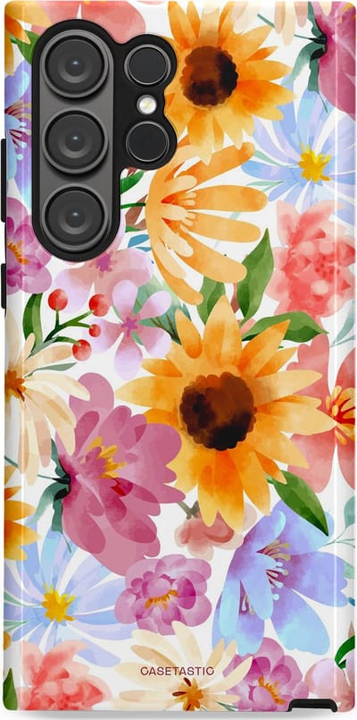 Casetastic Hoesje Geschikt voor Samsung S23 Ultra - Stijlvolle Beschermende Duo-layer Case - Aquarel fantasie
