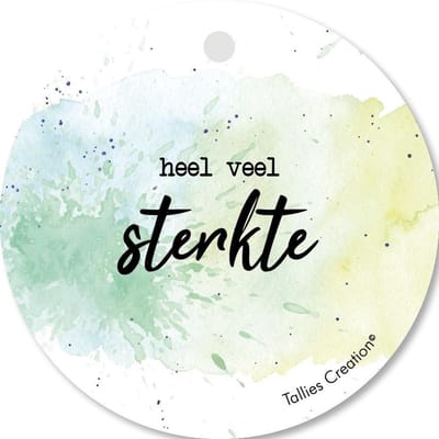 Tallies Cards - kadokaartjes  - bloemenkaartjes - Heel veel sterkte - Aquarel - set van 5 kaarten - condoleance - deelneming - gecondoleerd - afscheid - 100% Duurzaam