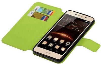 Cross Pattern TPU Bookstyle Wallet Case Hoesje Geschikt voor Huawei Y5 II Groen