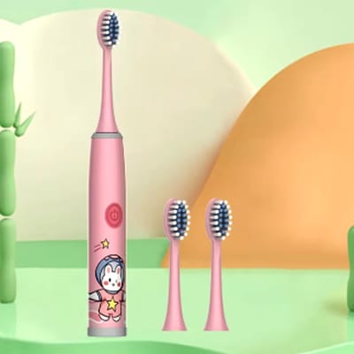 Sonische Roze Baby Elektrische KinderTandenborstel Kinderen - Baby, Peuter en kleuter - Inclusief 2 opzetstukken - 1 t/m 12 jaar - Roze
