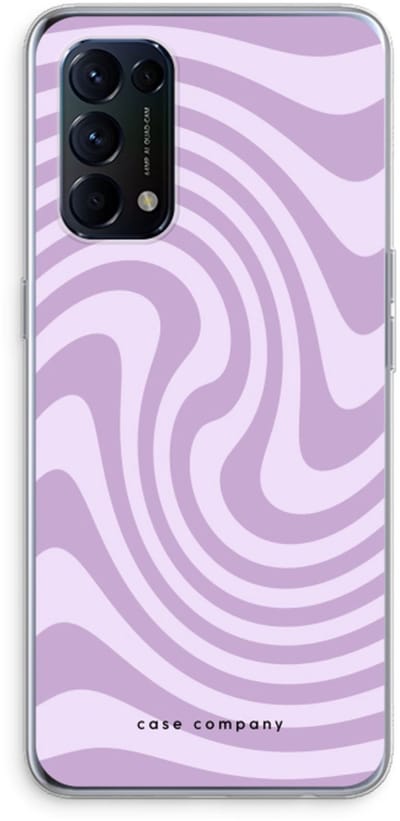 Case Company® - Hoesje geschikt voor Oppo Find X3 Lite hoesje - Swirl Paars - Soft Cover Telefoonhoesje - Bescherming aan alle Kanten en Schermrand