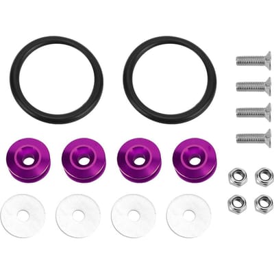Kleurrijke Snelontgrendelingsbevestigingen Rubberen Ringen Kit voor Auto Bumper Kofferbak Spatbord Klep (Paars) black