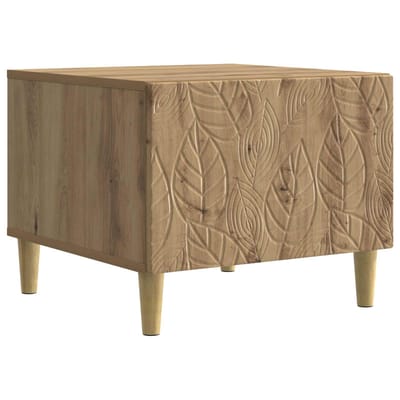 vidaXL - Salontafel - Artisanaal - eiken - 50 - x - 49 - x - 40 - cm - Bewerkt - hout