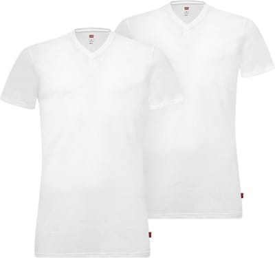 Levi's T-shirt Ronde Hals Wit 2Pack - Maat L - Heren - Basic T-shirt