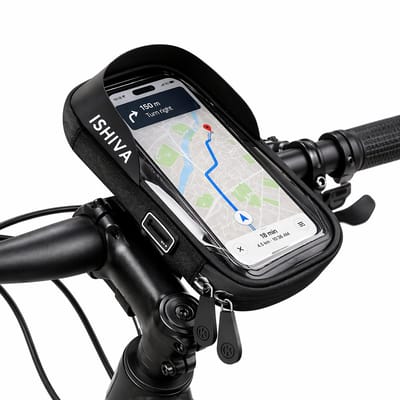 ISHIVA® Telefoonhouder Fiets Waterdicht-GSM Houder Fiets -Smartphonehouder 360° -XL GSM Houder Fiets-Universeel Fietshouder-Ook Voor Scooter,Motor & Kinderwagen - Phone Holder Bike / Waterproof Bike Mount - telefoonhouder fiets waterdicht