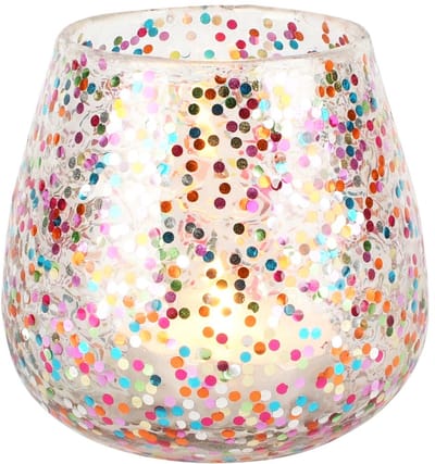Dekoratief | Theelichthouder 'Color Fest', glas, 11x11x11cm | A258172